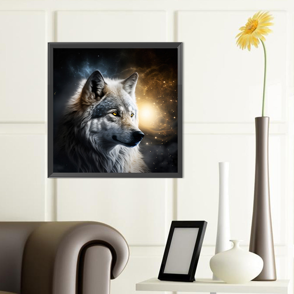 Dark Night Wolf - Full Round Drill Diamond Painting 40*40CM
