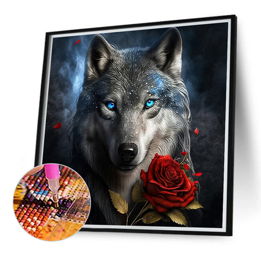 Dark Night Wolf - Full Round Drill Diamond Painting 40*40CM