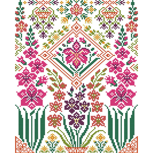 Embroidery Flowers - 14CT Stamped Cross Stitch 27*35CM(Joy Sunday)