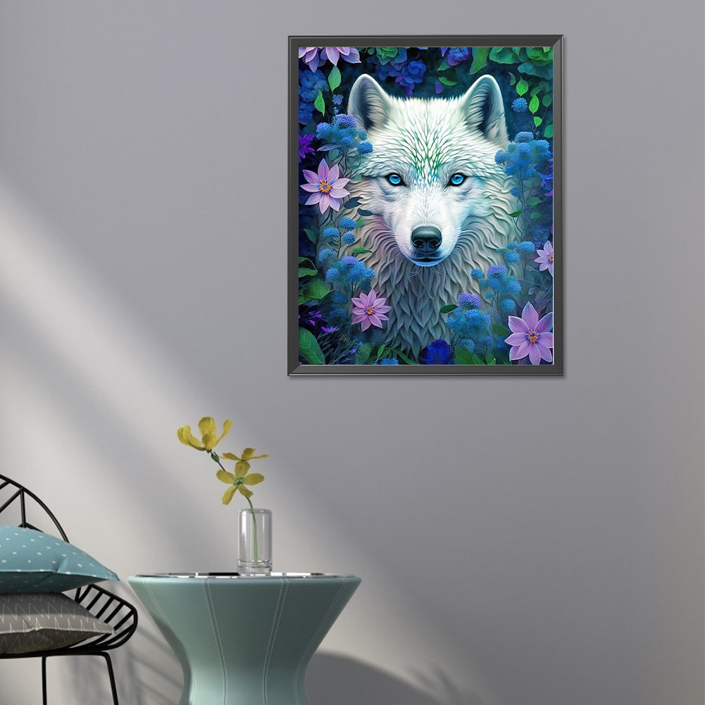 White Wolf - Full Round Drill Diamond Painting 40*50CM