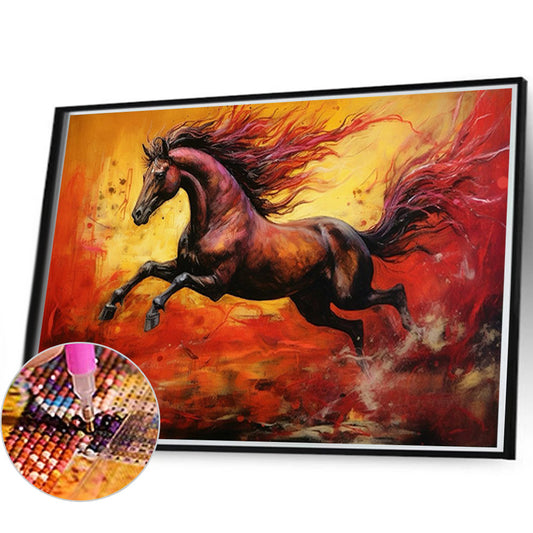 Galloping Wild Horse - Full Round Drill Diamond Painting 60*40CM