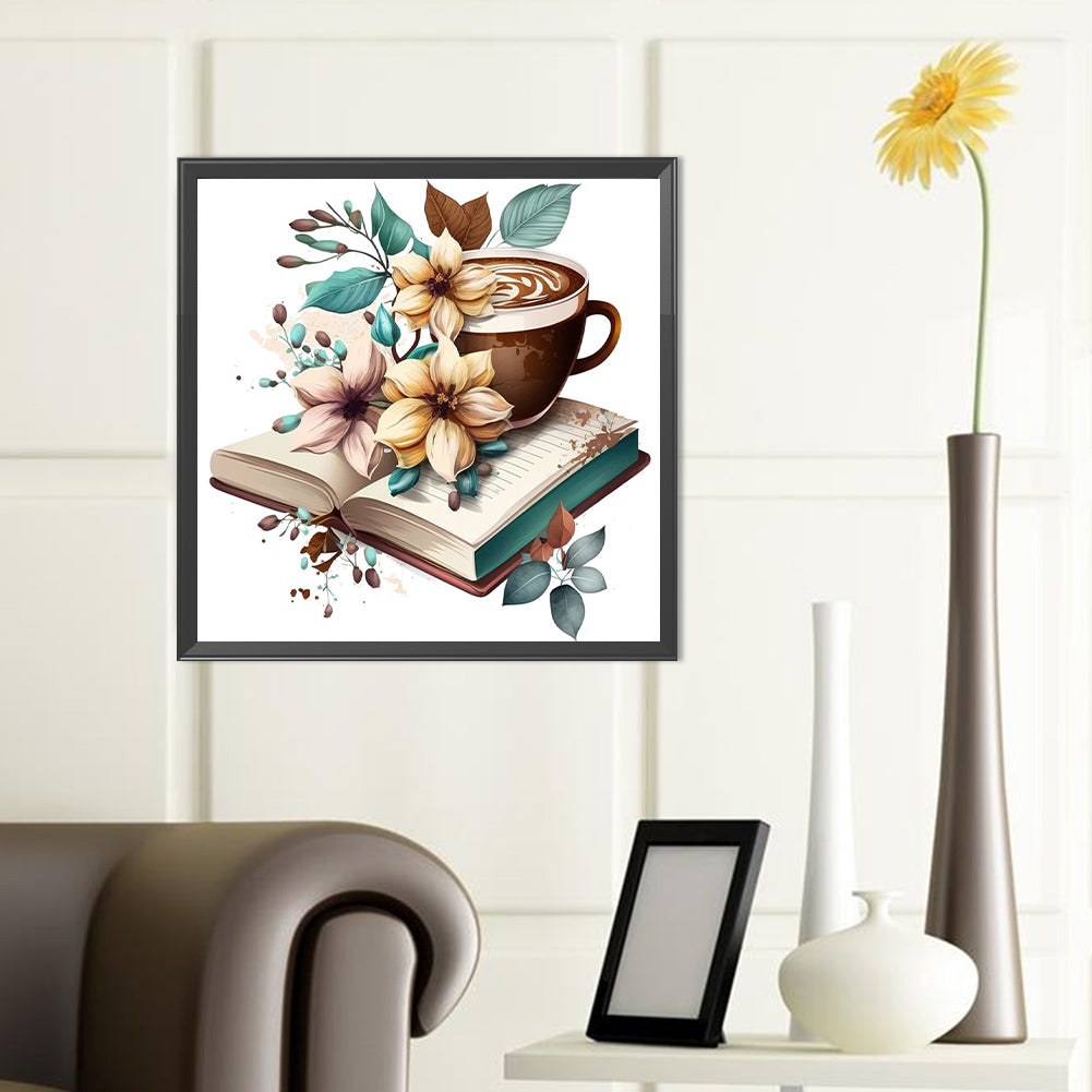Books And Coffee - Full Round Drill Diamond Painting 40*40CM