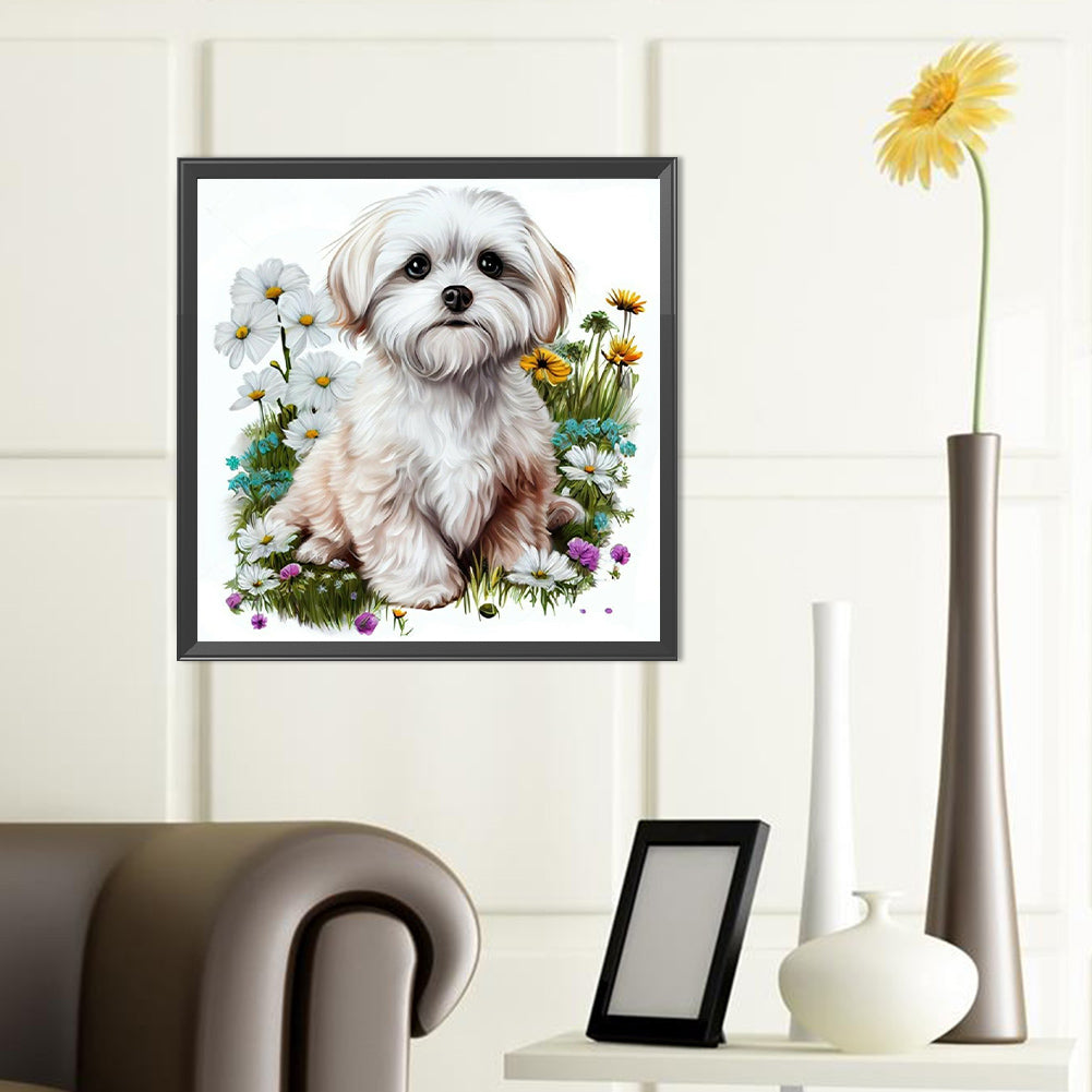 Bichon Frise - Full Round Drill Diamond Painting 40*40CM
