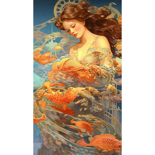 Woman - Full Round Drill Diamond Painting 40*70CM