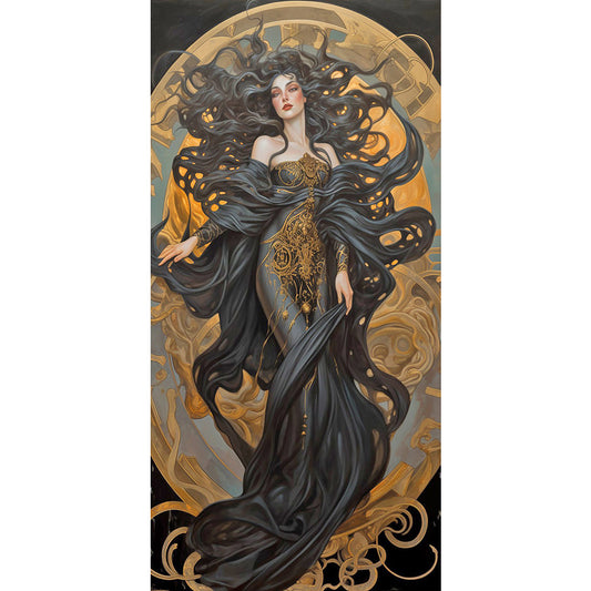 Black Robed Dharma Woman - Full Round Drill Diamond Painting 40*80CM