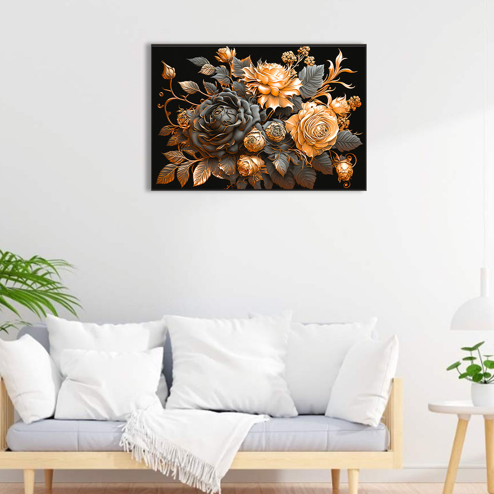 Metal Rose - Full Round Drill Diamond Painting 60*40CM