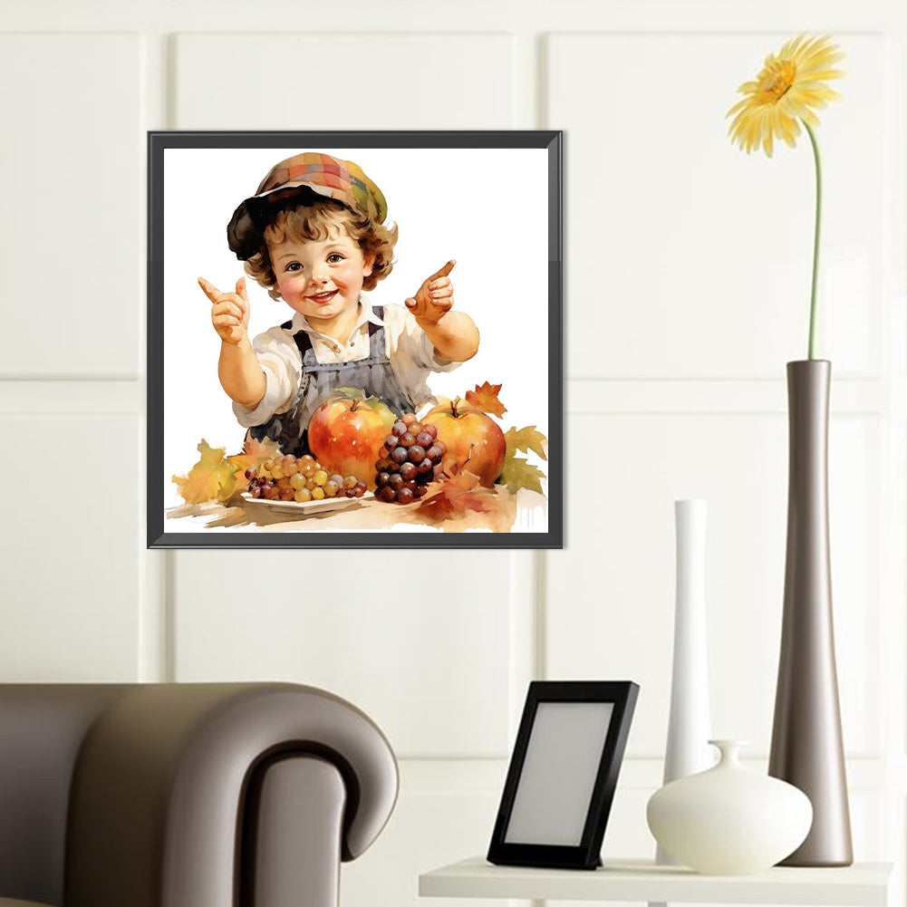 Harvest Farm Kids - Full Round Drill Diamond Painting 40*40CM