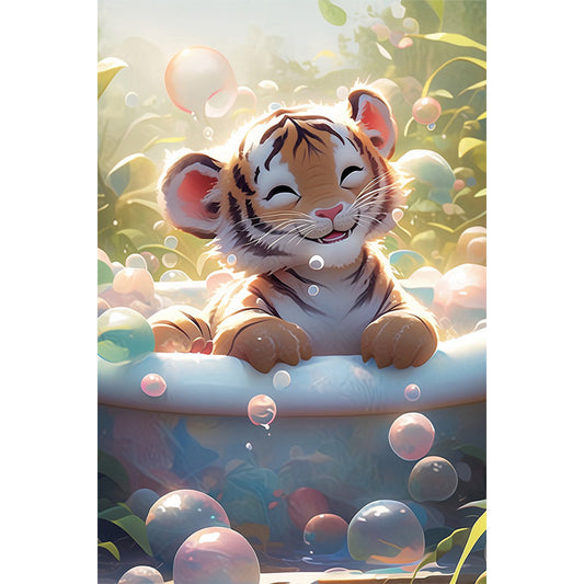 Happy Tiger - Full Square Drill Diamond Painting 40*60CM