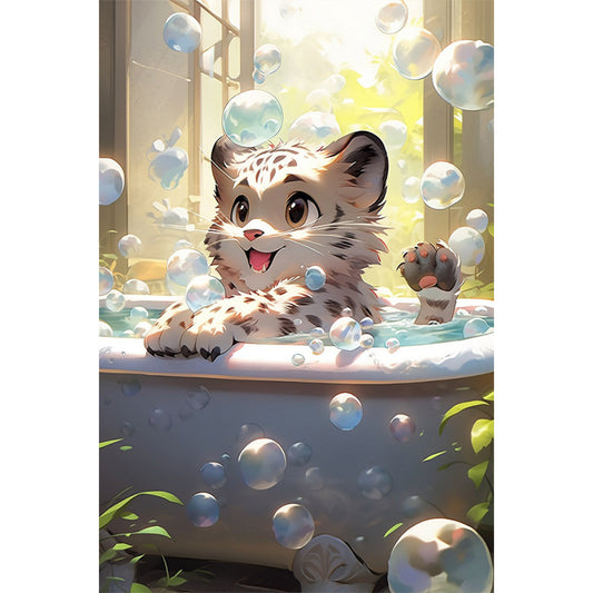 Bubbles And White Tiger - Full Square Drill Diamond Painting 40*60CM