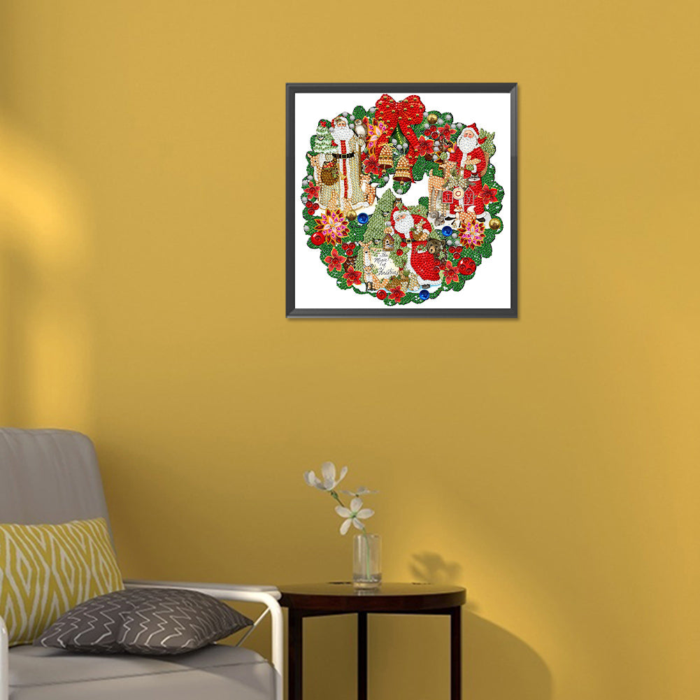 Christmas Wreath - Special Shaped Drill Diamond Painting 30*30CM