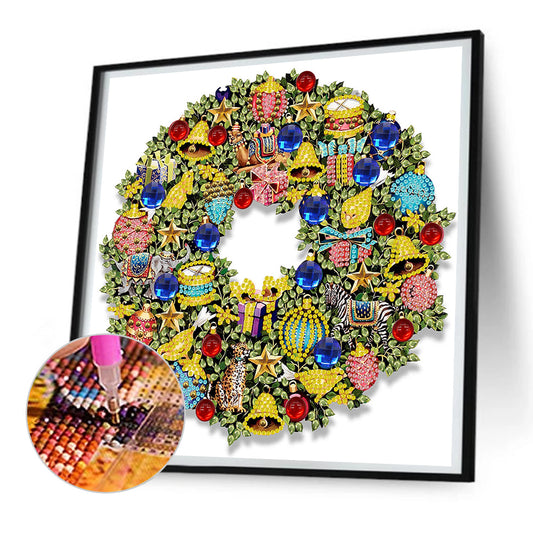 Christmas Wreath - Special Shaped Drill Diamond Painting 30*30CM