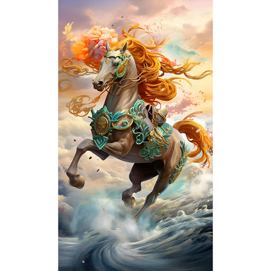The Horse That Rides On The Clouds And Mist - Full Round Drill Diamond Painting 40*70CM