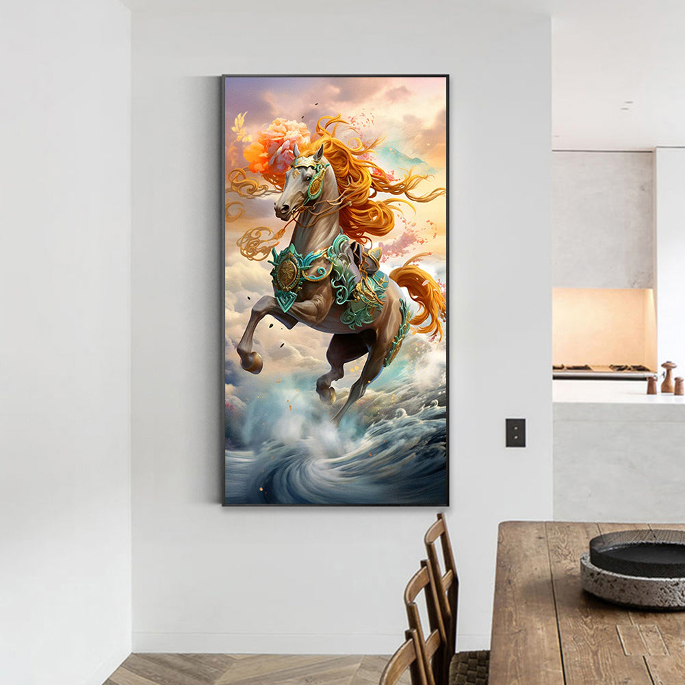 The Horse That Rides On The Clouds And Mist - Full Round Drill Diamond Painting 40*70CM