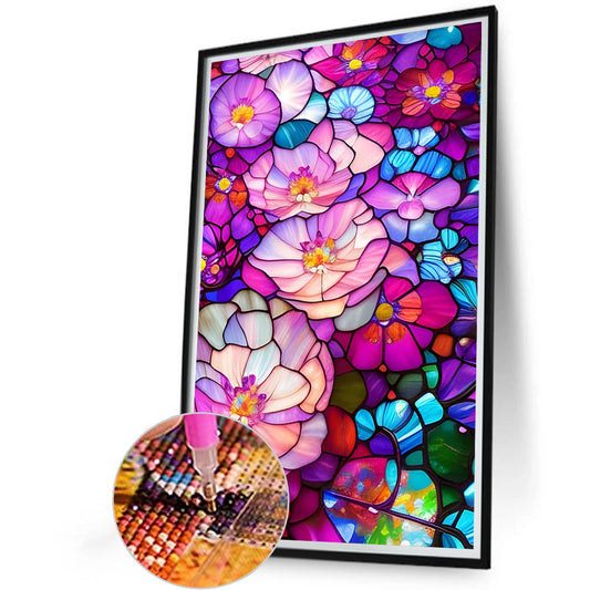 Lotus Glass Painting - Full Round Drill Diamond Painting 40*60CM