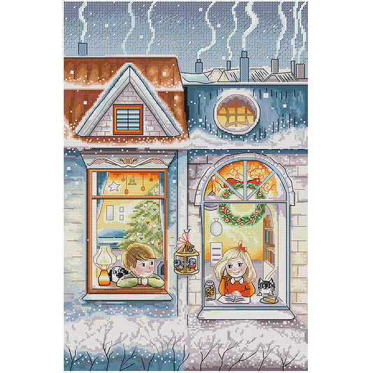Winter Story - 14CT Stamped Cross Stitch 34*50CM(Joy Sunday)