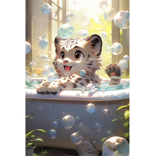 Tiger Taking A Bath - Full Square Drill Diamond Painting 40*60CM