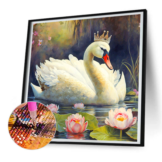 White Swan - Full Round Drill Diamond Painting 30*30CM