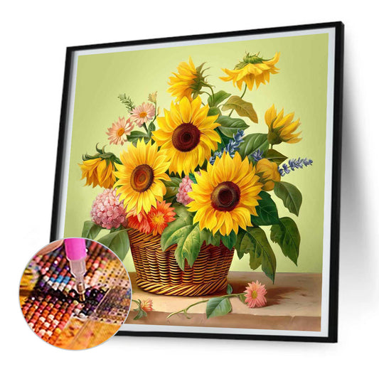 Sunflower Bouquet - Full Round Drill Diamond Painting 30*30CM