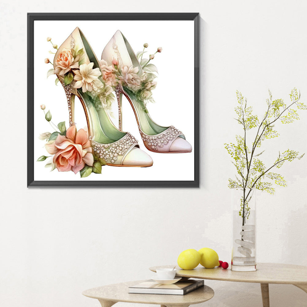 Flower High Heels - Full Round Drill Diamond Painting 30*30CM