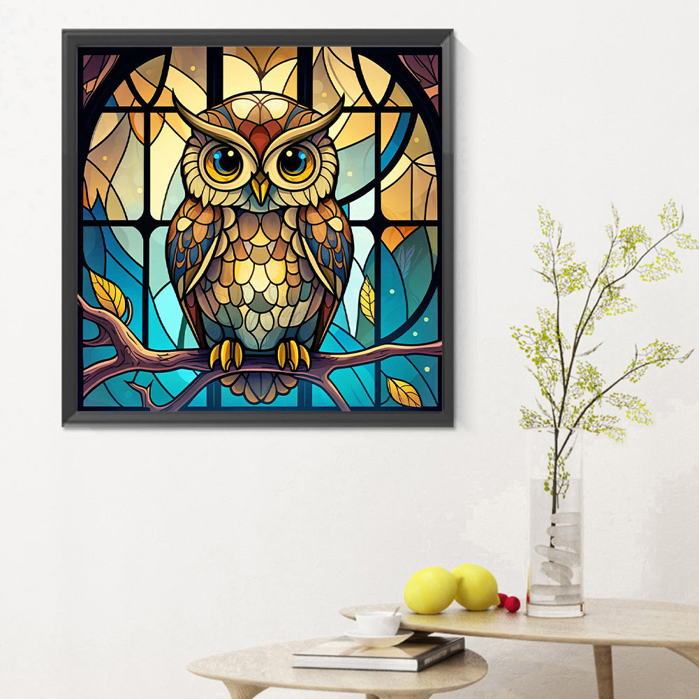 Owl - Full Round Drill Diamond Painting 30*30CM