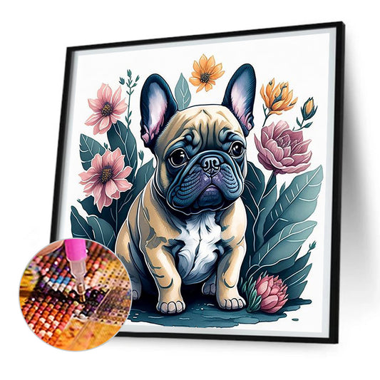 Flower Shar-Pei - Full Round Drill Diamond Painting 30*30CM