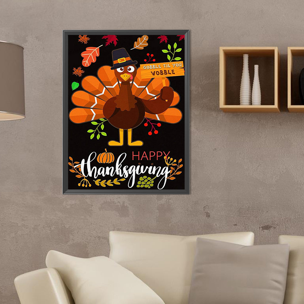 Thanksgiving Turkey - Full Round Drill Diamond Painting 30*40CM