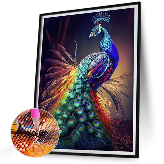 Brilliant Peacock - Full Round Drill Diamond Painting 30*40CM