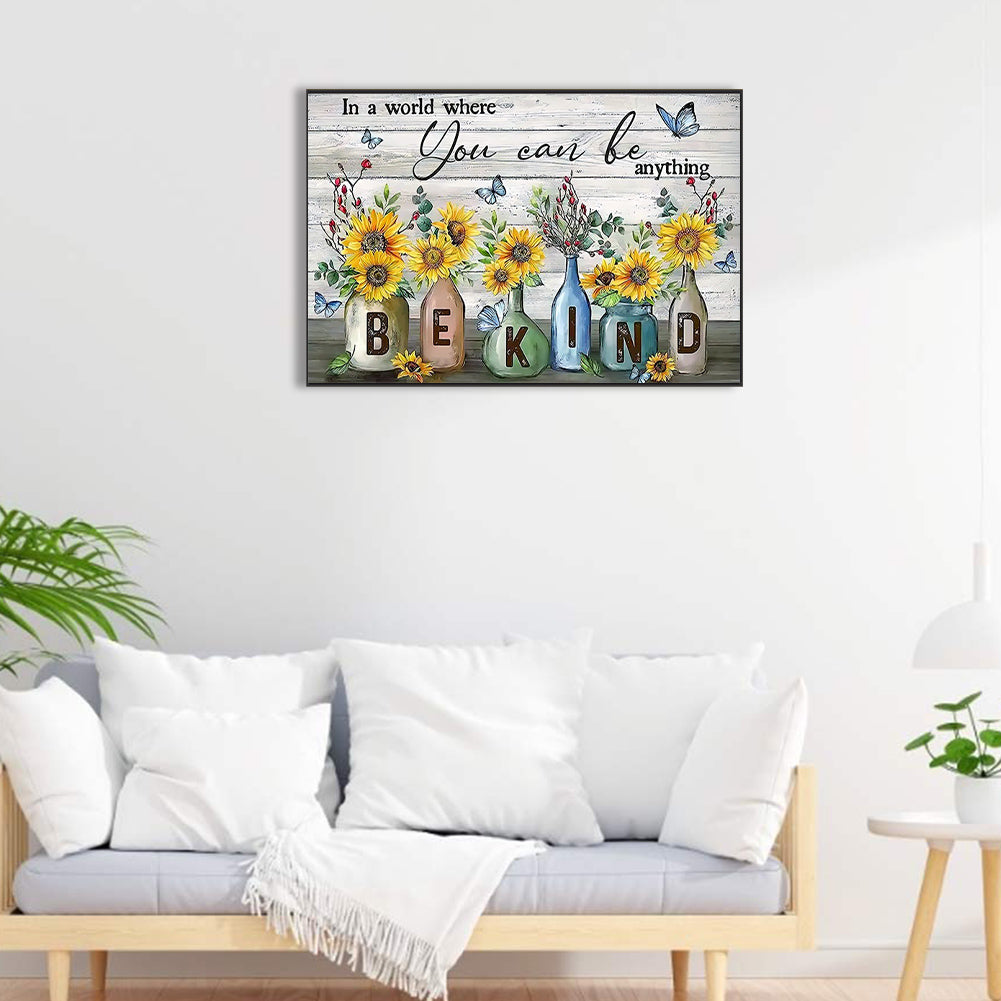 Flower Language Of Calligraphy And Painting - Full Round Drill Diamond Painting 60*40CM