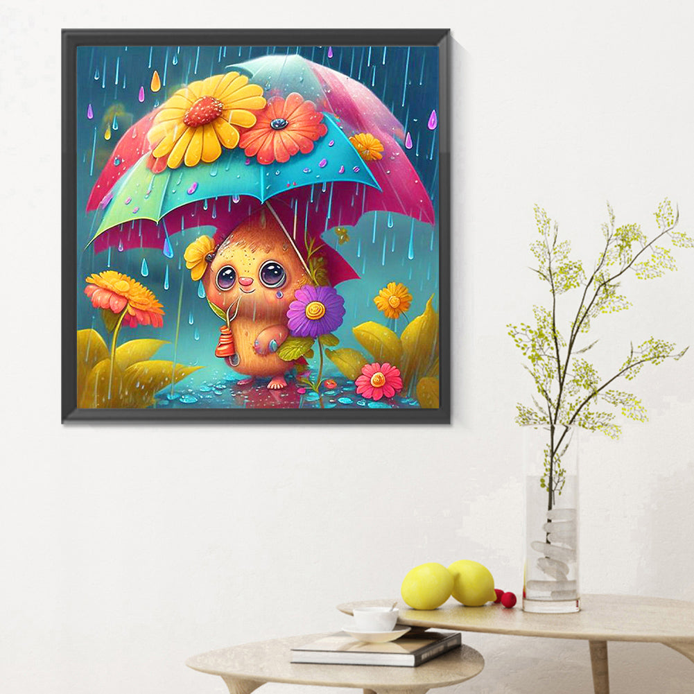 Umbrella Animal Mole - Full Round Drill Diamond Painting 30*30CM