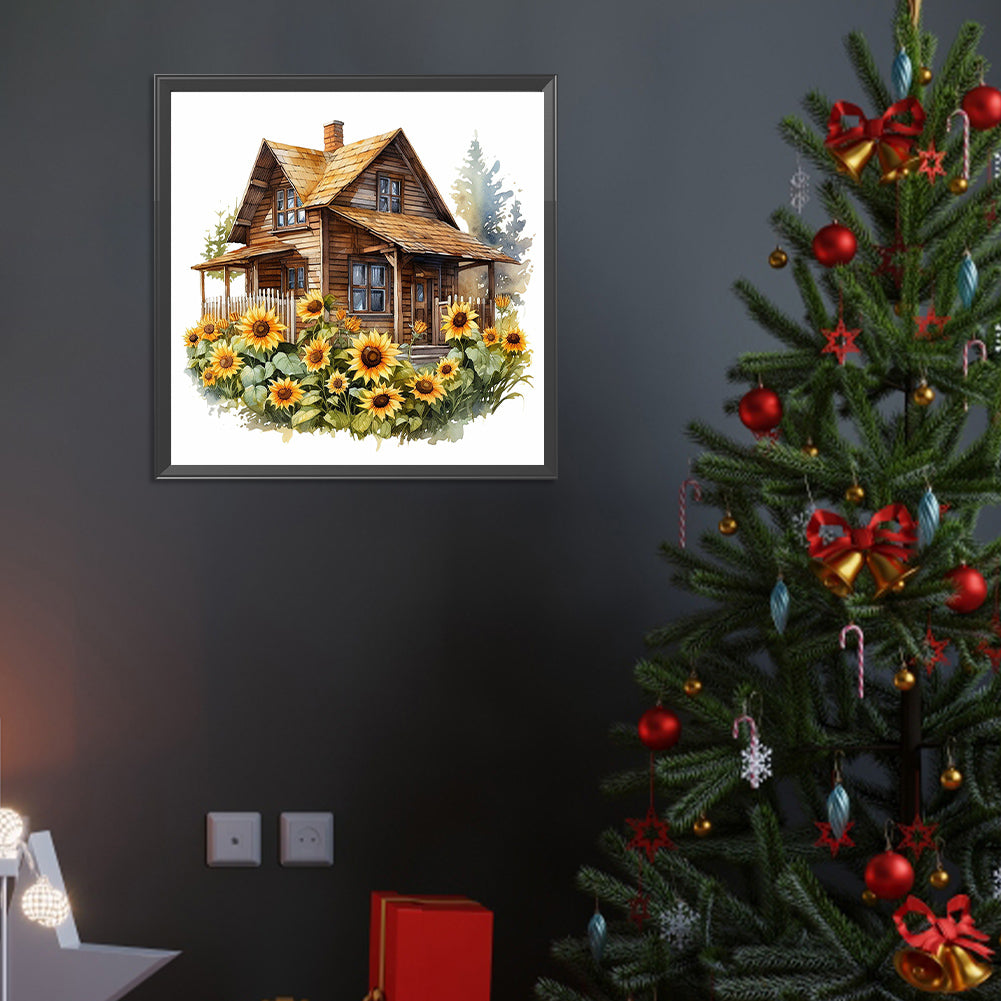 Sunflower Cottage - Full Round Drill Diamond Painting 40*40CM