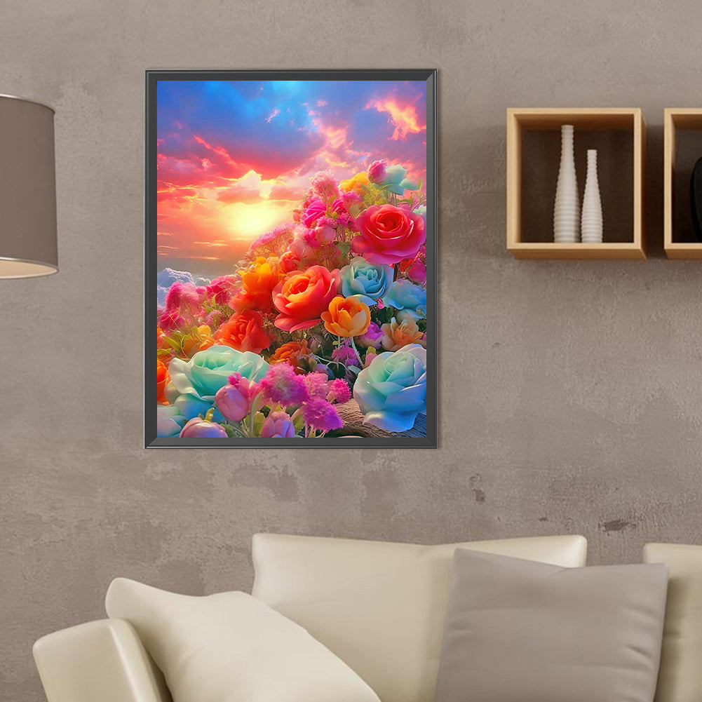 Rose Bush - Full Round Drill Diamond Painting 30*40CM