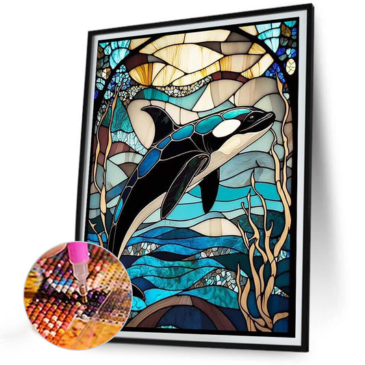 Stained Glass Sea Life - Full Round Drill Diamond Painting 30*40CM