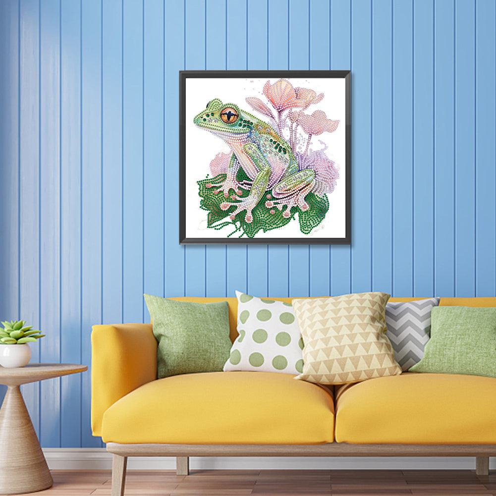 Flower And Frog - Special Shaped Drill Diamond Painting 30*30CM