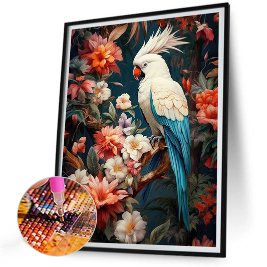 Parrot On Flower Branch - Full Round Drill Diamond Painting 30*40CM