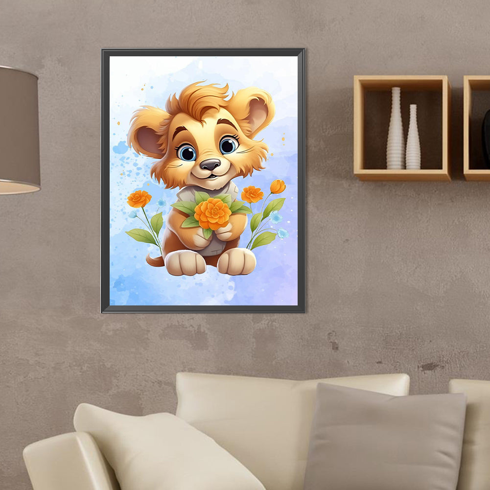 Lion - Full Round Drill Diamond Painting 30*40CM