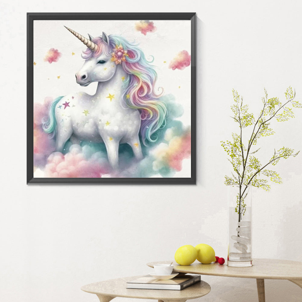 Colorful Cloud Unicorn - Full Round Drill Diamond Painting 30*30CM