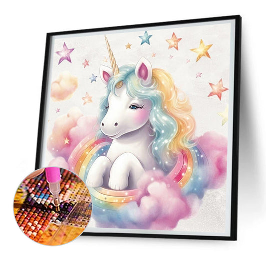 Colorful Cloud Unicorn - Full Round Drill Diamond Painting 30*30CM