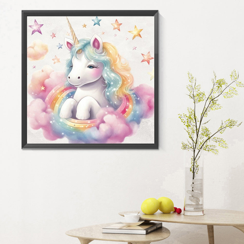 Colorful Cloud Unicorn - Full Round Drill Diamond Painting 30*30CM
