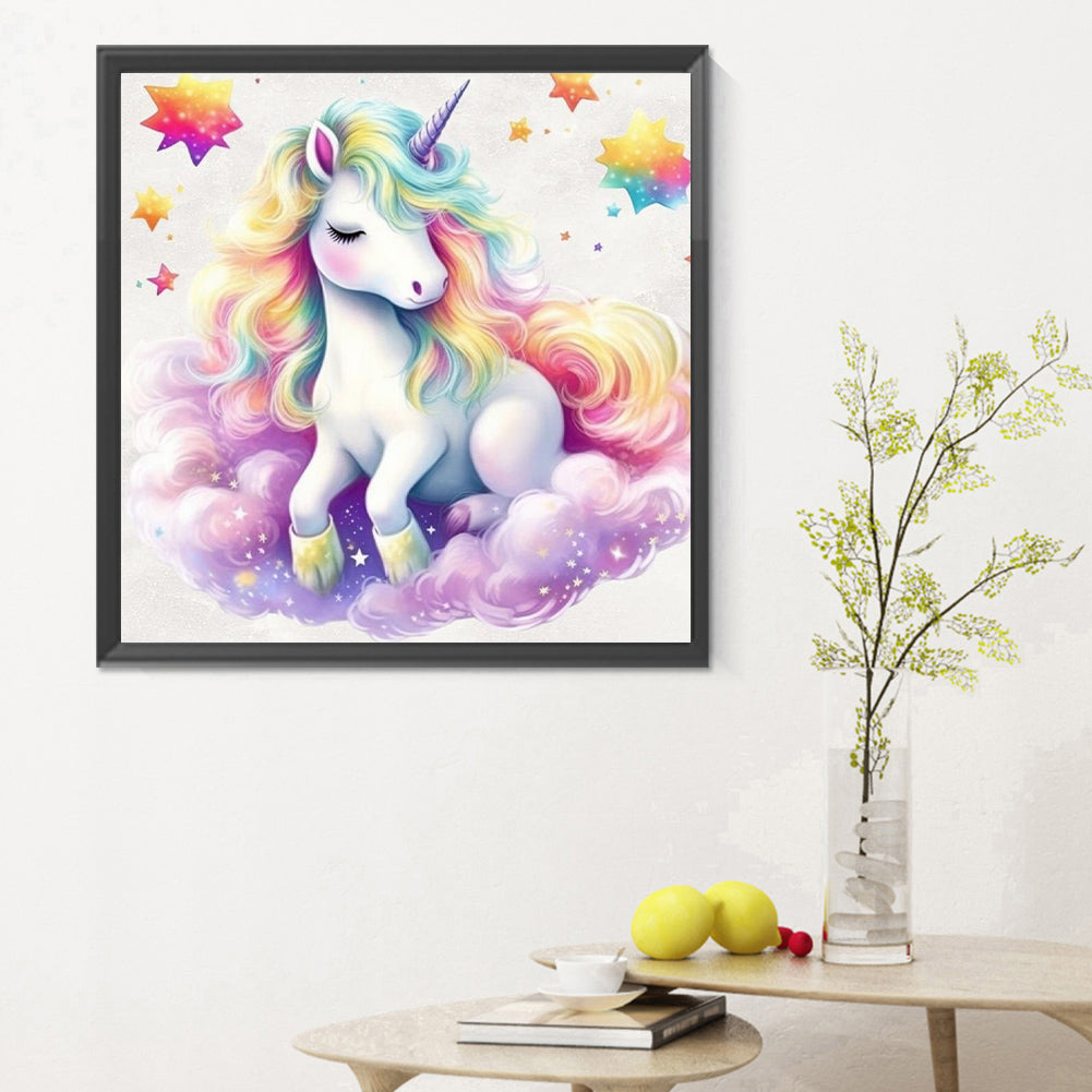 Colorful Cloud Unicorn - Full Round Drill Diamond Painting 30*30CM