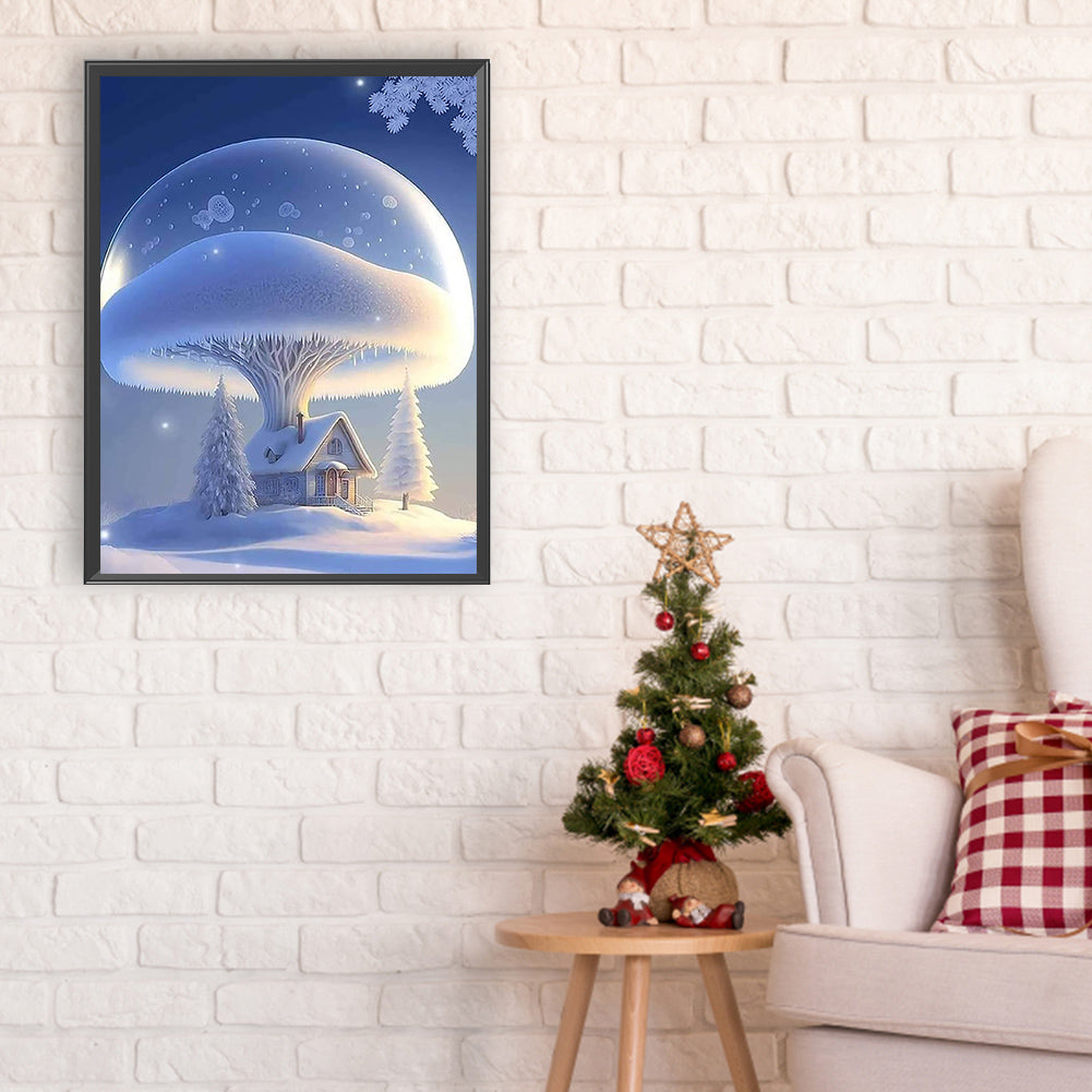 Snow Cabin - Full Round Drill Diamond Painting 30*40CM