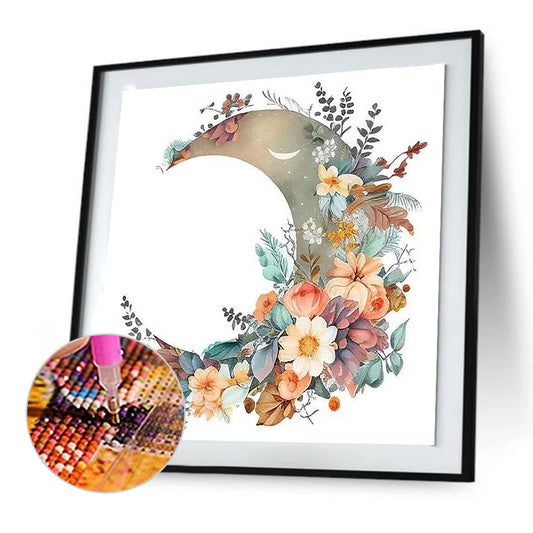 Flowers On The Moon - Full Round Drill Diamond Painting 30*30CM