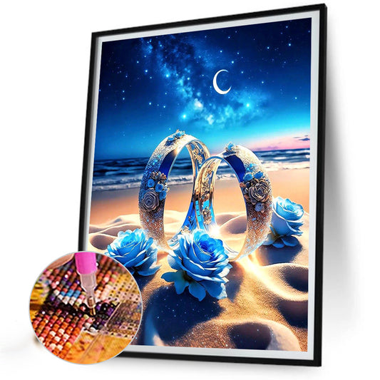 Eternal Contract¡¤Blue Rose - Full Round Drill Diamond Painting 40*50CM