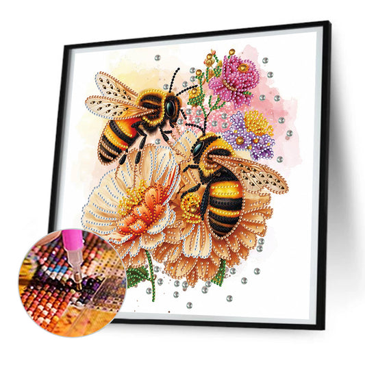 Stationary Bee - Special Shaped Drill Diamond Painting 30*30CM