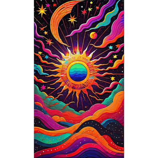 Stars And Moon Waves - Full Round Drill Diamond Painting 40*70CM