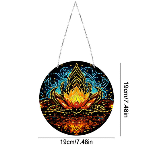 Suncatcher Double Sided Diamond Painting Hanging Decor (Lotus Power)