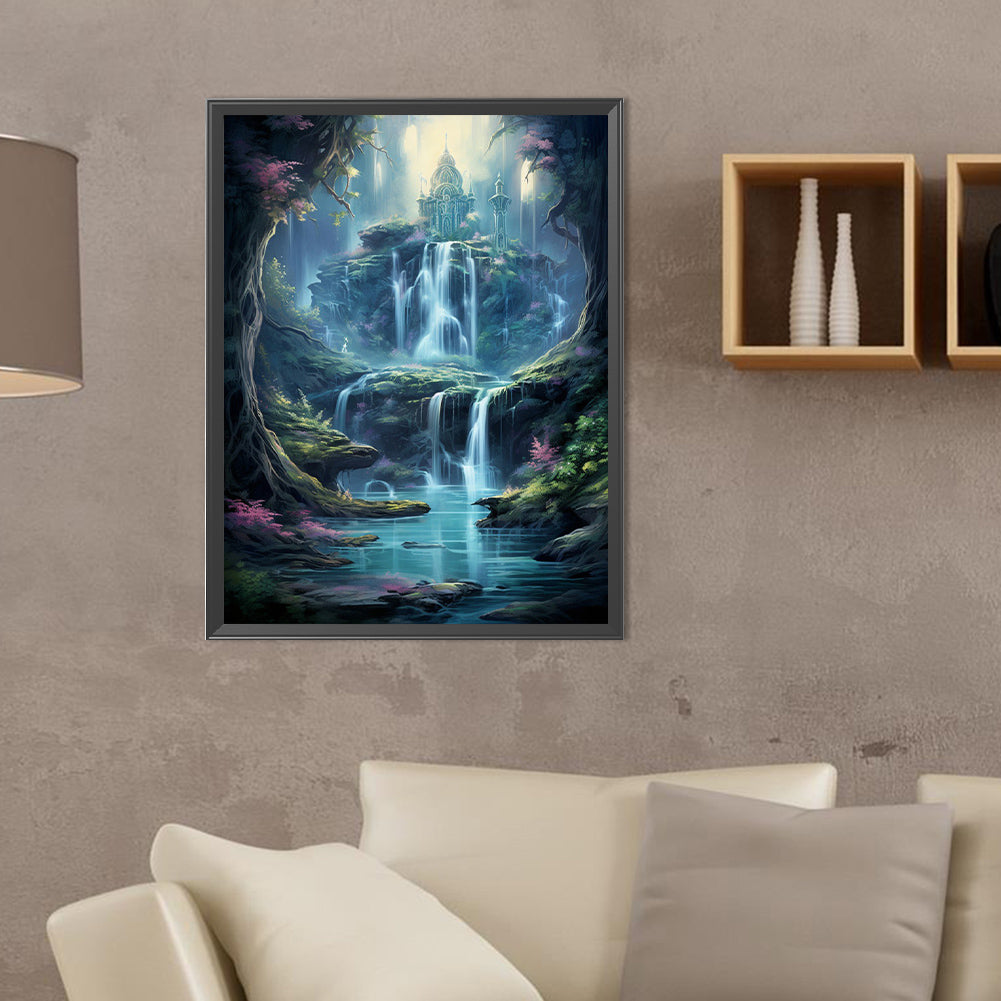 Waterfall View - Full Round Drill Diamond Painting 30*40CM