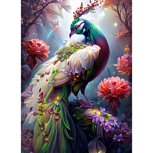 Peacock - Full AB Dril Round Diamond Painting 40*55CM