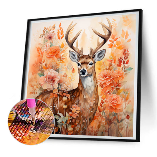 Autumn Elk - Full Round Drill Diamond Painting 30*30CM