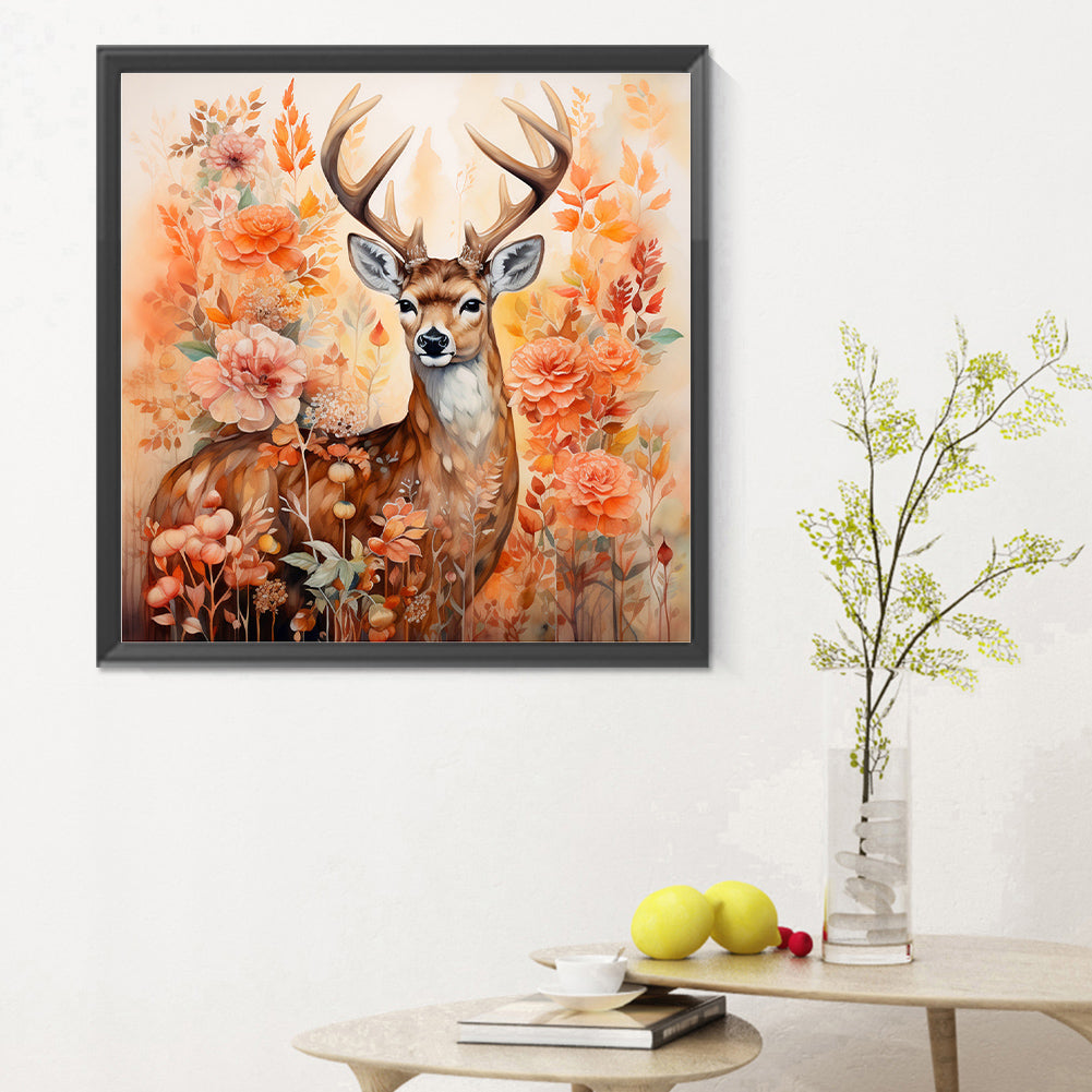 Autumn Elk - Full Round Drill Diamond Painting 30*30CM