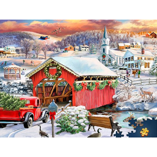 Snow Scenery - Full Square Drill Diamond Painting 40*30CM